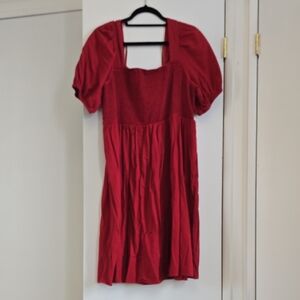 Ava & Viv Crimson Textured Dress